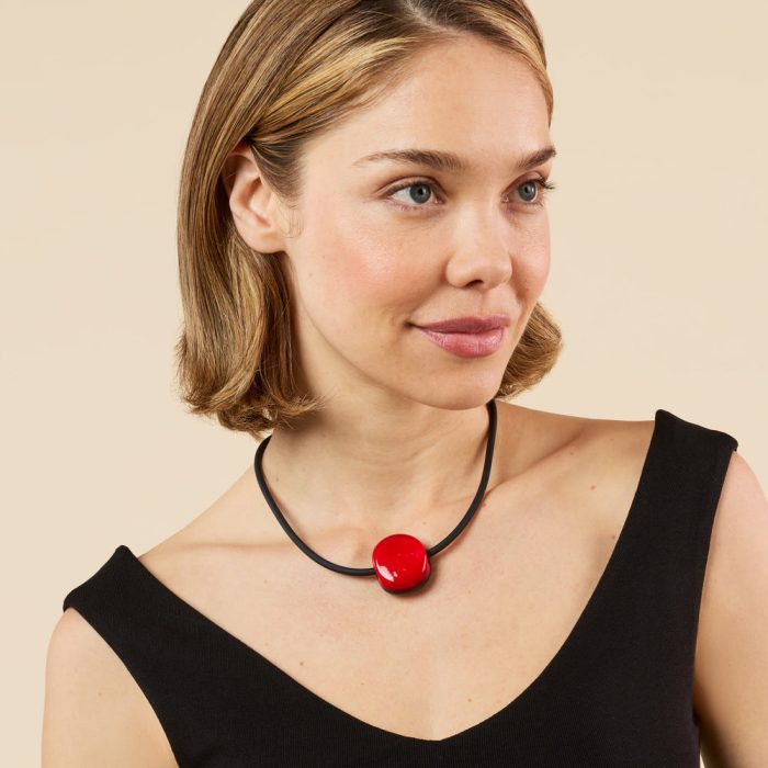 Bonbon Glass Necklace – Red/ Black
