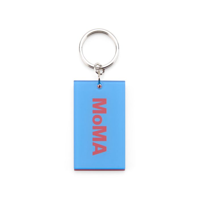 Colorful MoMA Acrylic Keychain – Light Blue/ Red