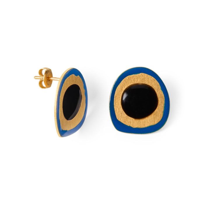 Joan Miró Gold-Plated Concentric Circles Stud Earrings
