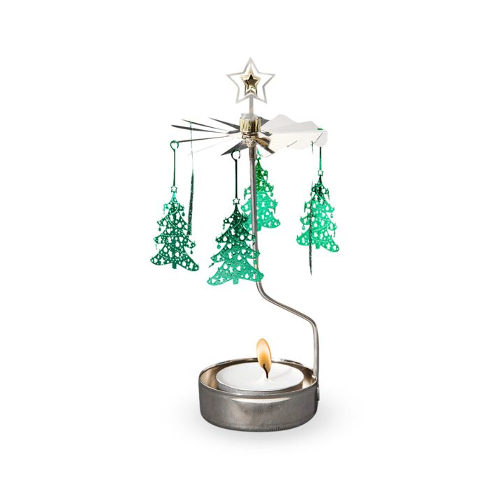Winter Tree Rotary Tea Light Candle Holder