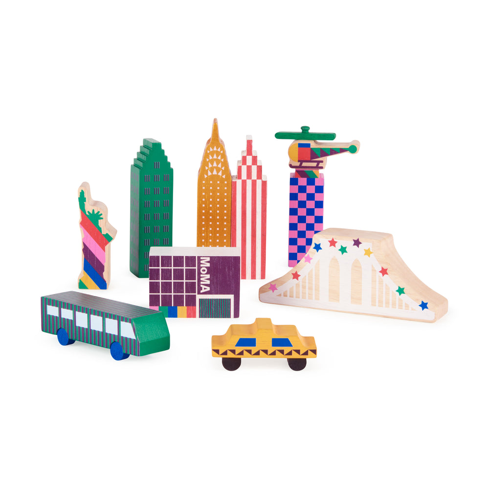MoMA Pattern Skyline Wooden Blocks