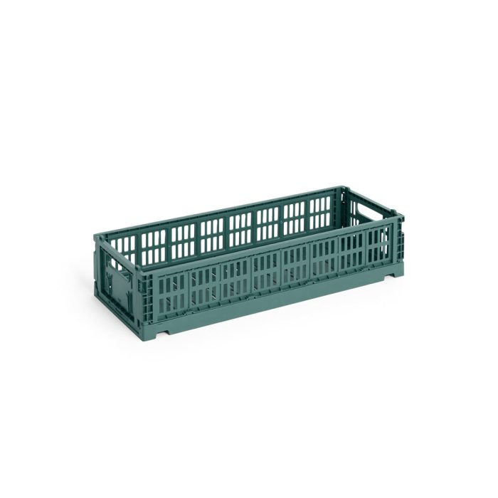 HAY Recycled Plastic Collapsible Color Crate – Dark Green