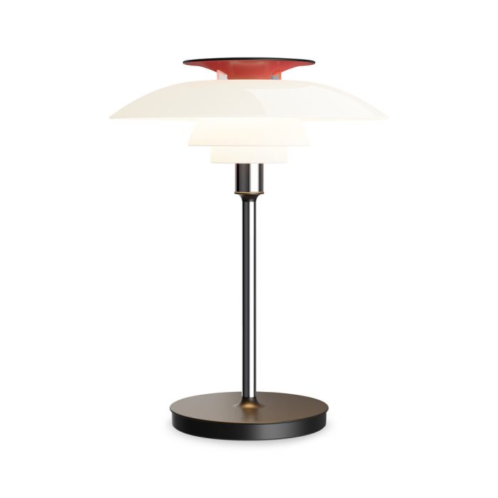 PH 80 Portable Table Lamp – Opal White/ High Lustre Chrome Plated