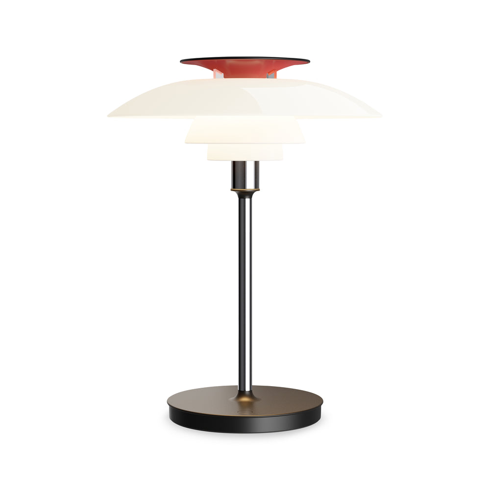 PH 80 Portable Table Lamp – Opal White/ High Lustre Chrome Plated