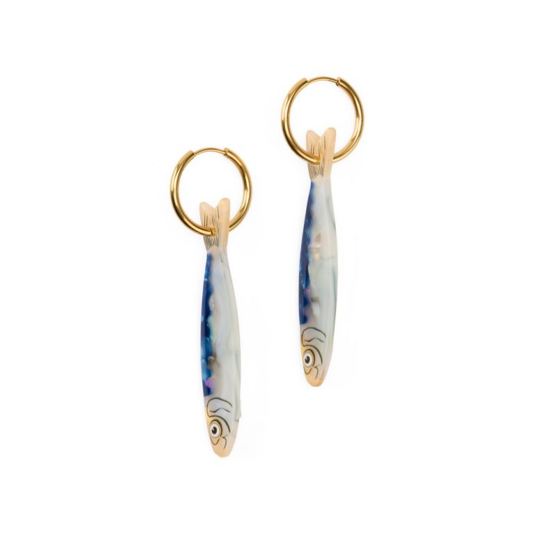 Sardine Gold-Plated Hoop Earrings