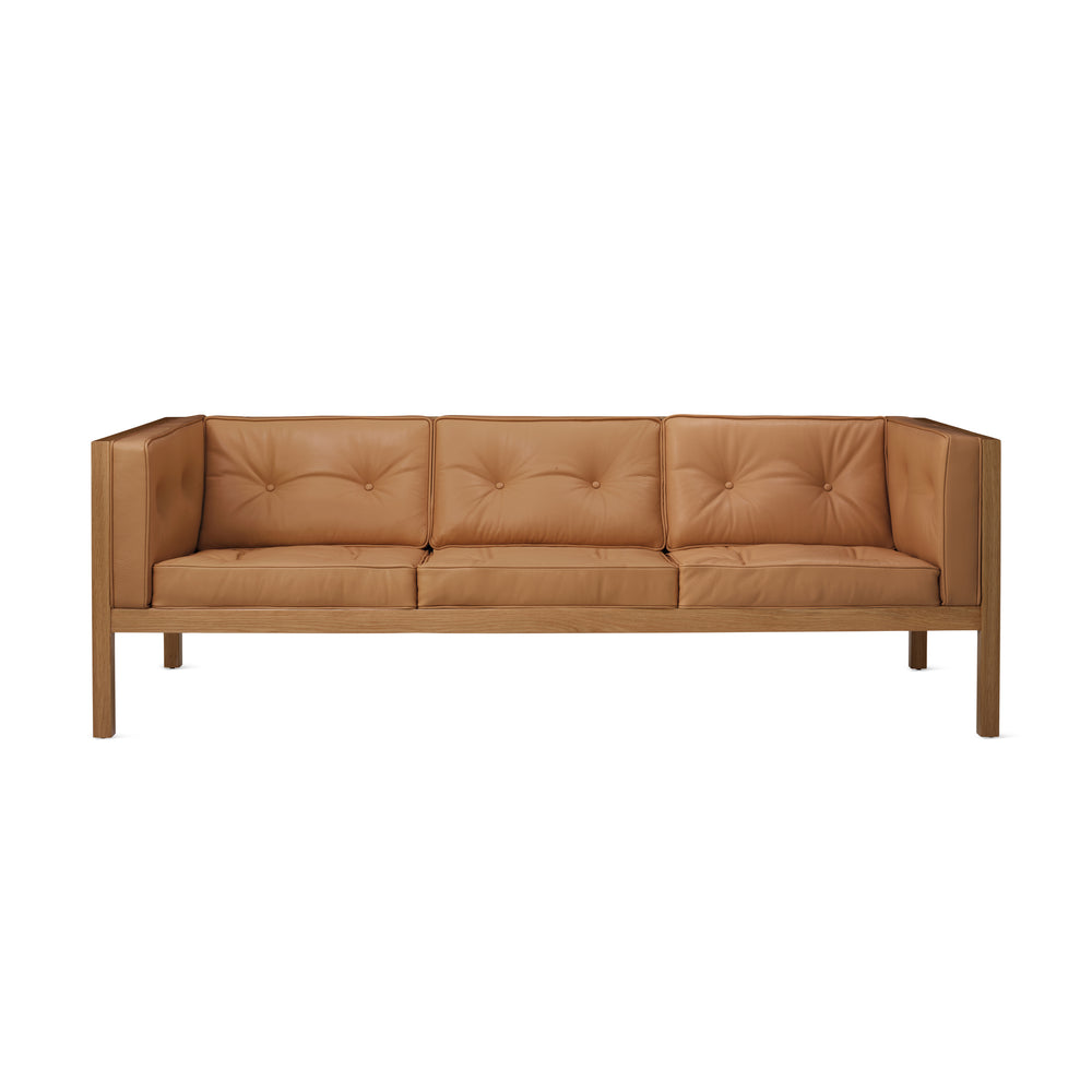 George Nelson Leather Cube Sofa from Herman Miller – White Oak/ Shore Leather