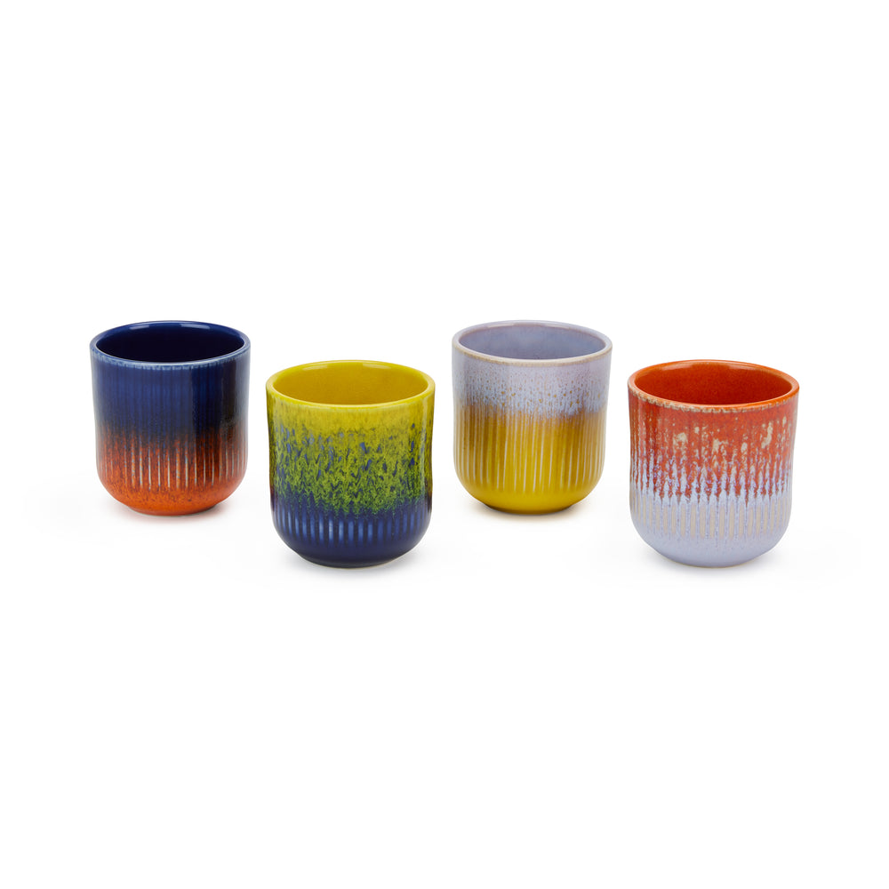 Portuguese Glazed Ceramic Tumblers – Set of 4