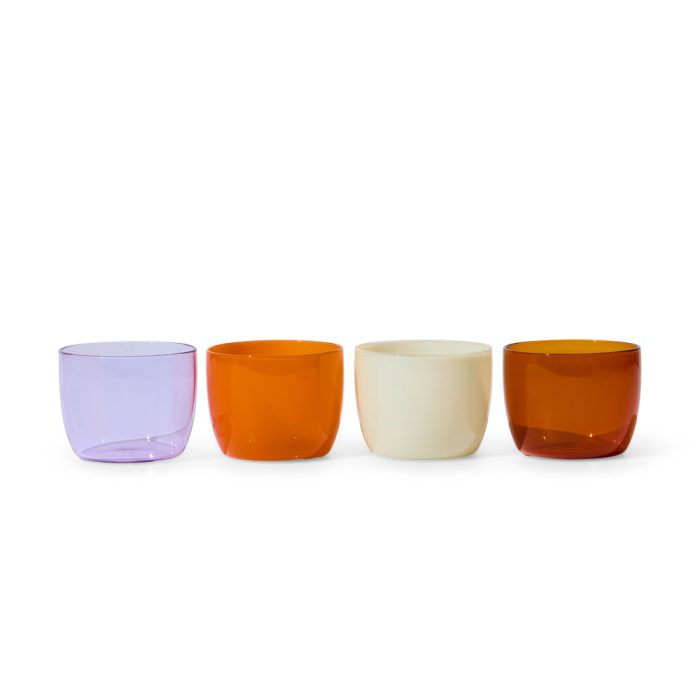 Belly Colorful Glass Cups – Set of 4
