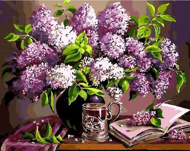 Flowers and book