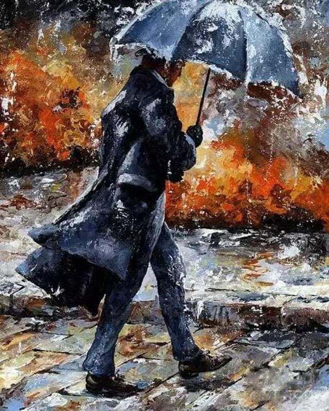 Man walking in the Rain