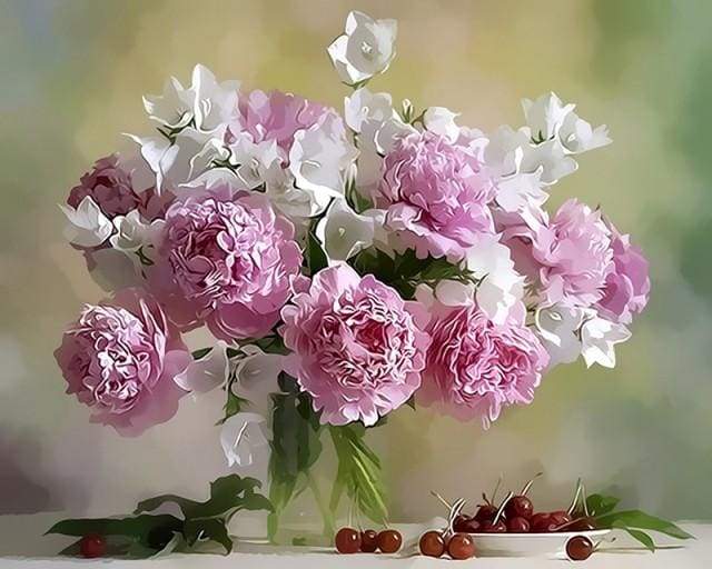 Peonies and Cherries