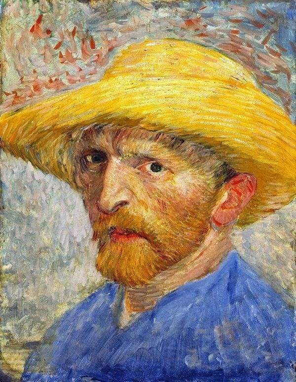 Van Gogh Self-Portrait with Straw Hat